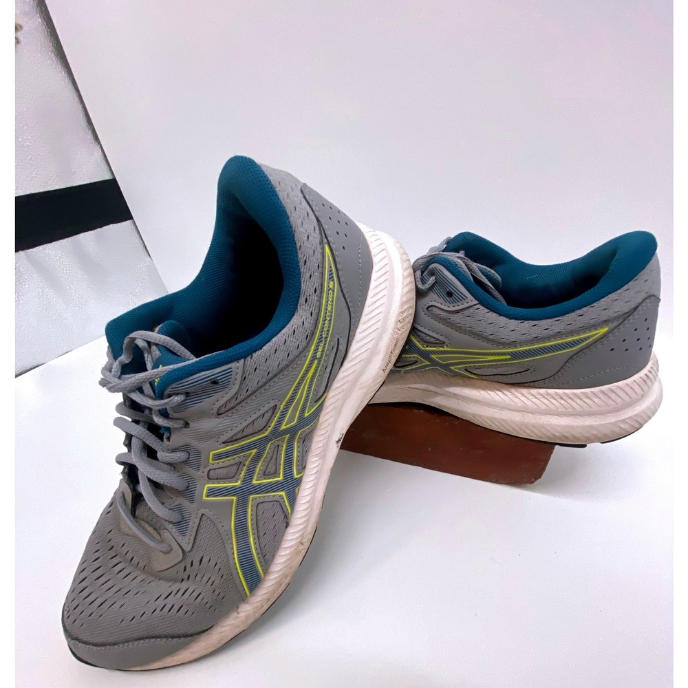 Asics Gel-Contend 8 Men's Running Shoes Grey/ Blue/ Yellow 1011B492 Size 11.5